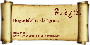 Hegedűs Ágnes névjegykártya