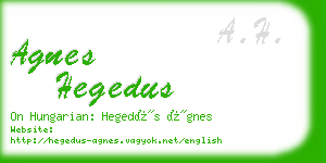 agnes hegedus business card